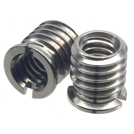 HITHUT Stainless Steel 1/4"-20 Female to 3/8"-16 Male Convert Screw Adapter 2 Pieces 10.5mm Height