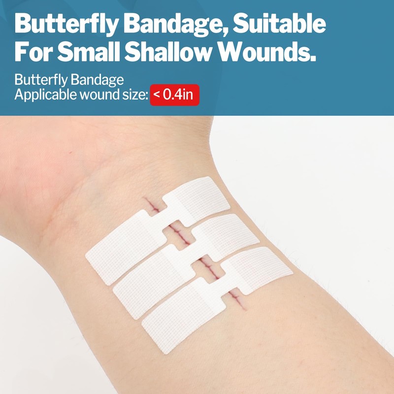 AZEN 14 Pack Emergency Wound Closure Strips, Butterfly Bandages, Emergency