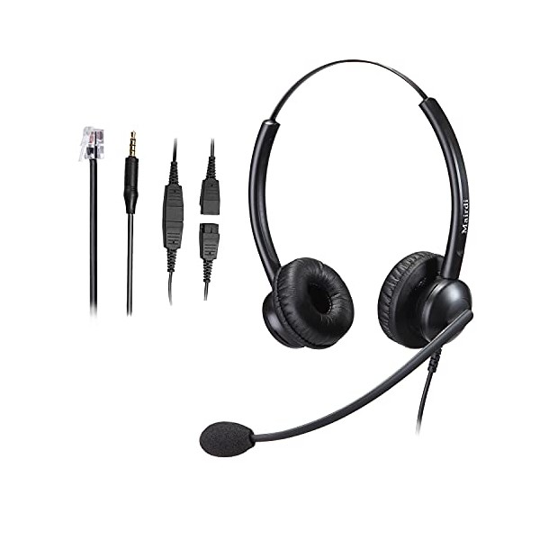 Office Headset with RJ9 Jack for Cisco Phone,Including 3.5mm Connector