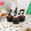 Clovercrafts 12 x Black Glitter Music Note Cupcake Toppers –