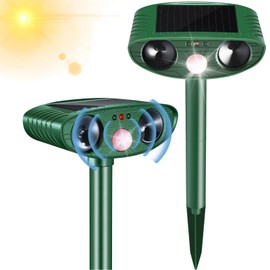 Cat Repellent Outdoor,2 Pack Solar Animal Repeller Ultrasonic Cat Deterrent with PIR Motion Sensor Waterproof Pest Repeller Animal Deterrent for Garden Yard Cats, Dogs,Skunks,Raccoon Birds Squirrels