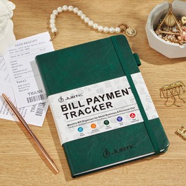 JUBTIC Bill Tracker Notebook, Bill Payment Tracker Monthly Organizer&Bill Book for Budgeting Financial,Monthly Bill Planner Expense &Payments Checklist Organizer-8.3"x5.8",Dark Green