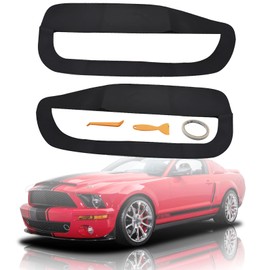 SEBLAFF 2Pcs Car door Insert Car Front Door Panel Insert Leather Cards Cover Replacement for Mustang 2005-2009