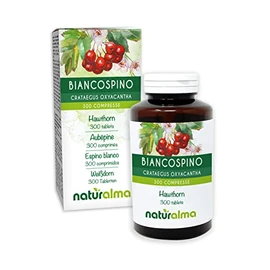 Hawthorn (Crataegus oxyacantha) Flowers and Leaves NATURALMA | 150 g | 300 Tablets of 500 mg | Food Supplement | Natural and Vegan