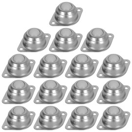 16 PCS 5/8 Inch Roller Ball Transfer Bearing, Flange Mounted Carbon Steel Round Ball Transfer Unit, Universal Rotation Ball Casters for Conveyor, Roller Stand, Transmission, Load Capacity 33 lbs