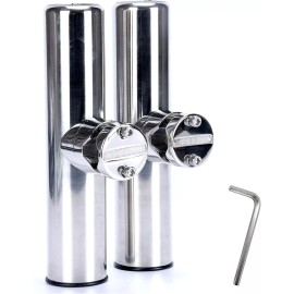 Amarine Made 2 Pack Fishing Rod Holder Stainless Clamp on for Rails 7/8" to 1"