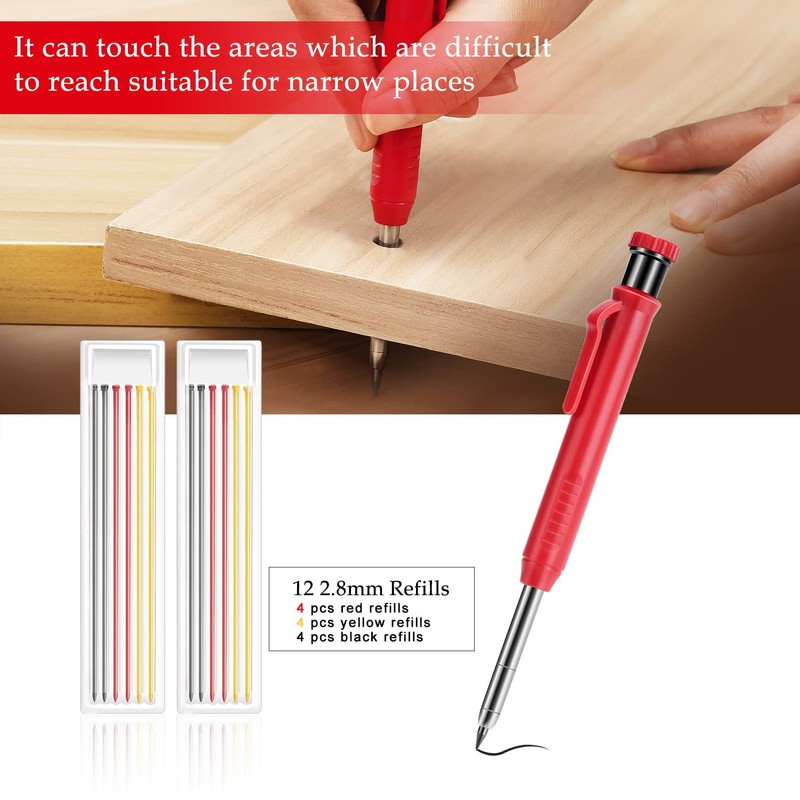 Carpenters Pencil Set - Incl.12 Tracer Pencil Refills with Three