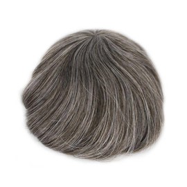 Suncolorhair Mens Toupee Human Hair with Grey for Men 240 Swiss Lace Front Undetectable Hairline Natural Hairpiece Unit System