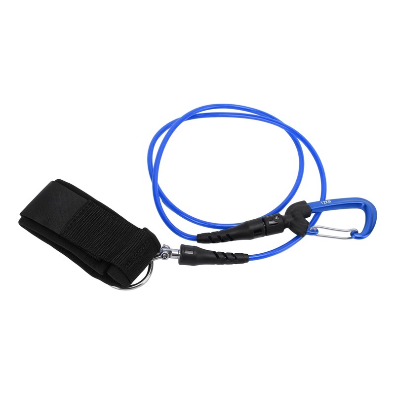Freediving Lanyard Leash Diving Safety Rope Cable with Wristband Carabiner