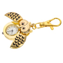 Healeved 1pc Vintage Owl Shape Pocket Watch Keychain Owl Pocket Watch Decorative Keychain for Men Women