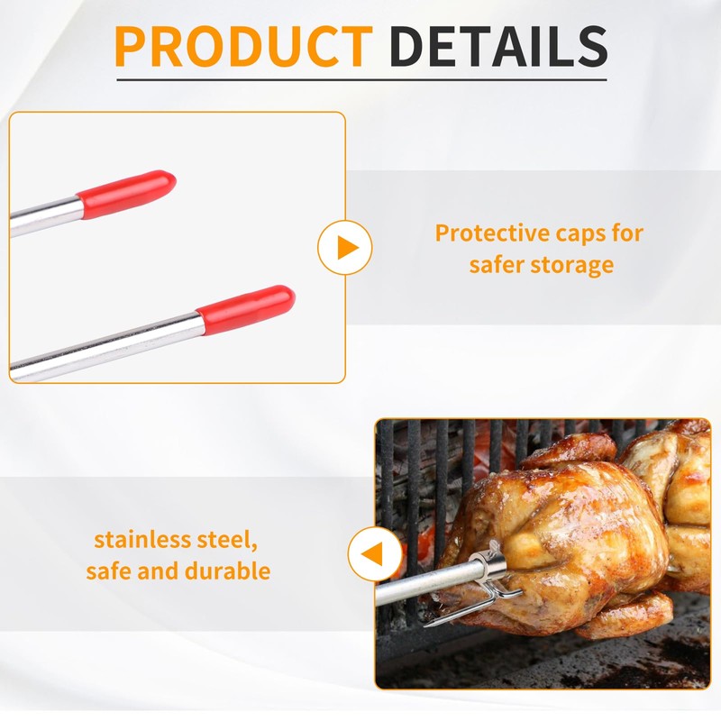 CPROSP 2pcs Rotisserie Meat Fork with Diameter 15 mm, Meat