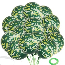 Finypa 70 Pieces Latex Camo Balloons Camouflage Balloons Military Balloons for Hunting Themed Party Military Celebrations - Large 12 "Latex Balloons