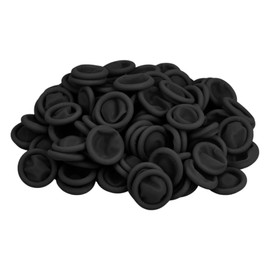 DJCIW 100PCS Disposable Latex Finger Cots,Medium Size, Fingertip Protector Gloves for Electronics Repair, Crafts, Medical Use & Industrial Applications,Thumb Covers for Finger Protection Black