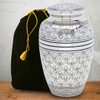 Silver Fleur De Lis Adult Cremation Urn