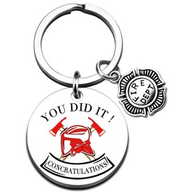 FAFQBING Firefighter Gifts for Men Fire Fighter Graduation Gift Best Fire Fighter Keychain for Firemen Firefighter Accessories Birthday Gift for Him