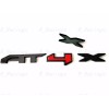 GMC 1PC Gloss Black Red Rear Tailgate AT4X OVERLAY Emblems