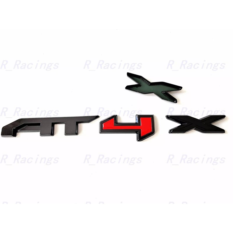 GMC 1PC Gloss Black Red Rear Tailgate AT4X OVERLAY Emblems