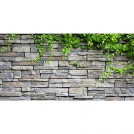 AWERT Vinyl 36x18 inches Stone Brick Wall Aquarium Background Rock Fish Tank Background Spring Leaves Terrarium Background