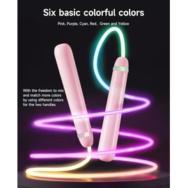 LED Jump Rope for Kids, Glow in The Dark Fun Fitness Gift | Rechargeable, 180-day battery, 9.2ft for ages 6+, colorful LED modes, birthday gift, outdo