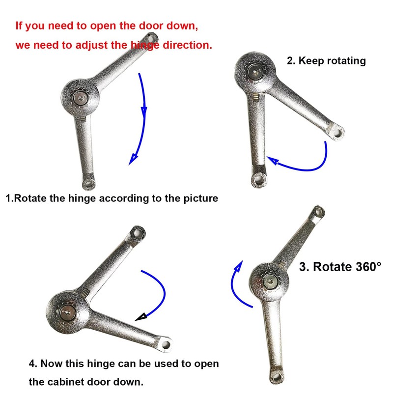 Qrity 2 PCS Adjustable Lift Up Stay Support Hinge -