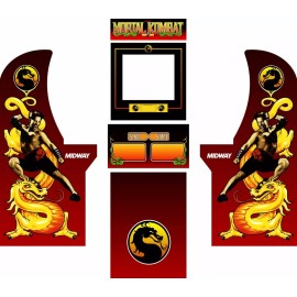 Arcade1up Arcade Cabinet Graphic Decal Complete Kits - Mortal Kombat