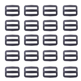 CEEYSEE Pack of 100 Webbing Sliders 25 mm Black Backpack Buckle, Ladder Buckle, Regulator, Adjustment Slider, Stopper (DRK), 25 mm black 100 pieces