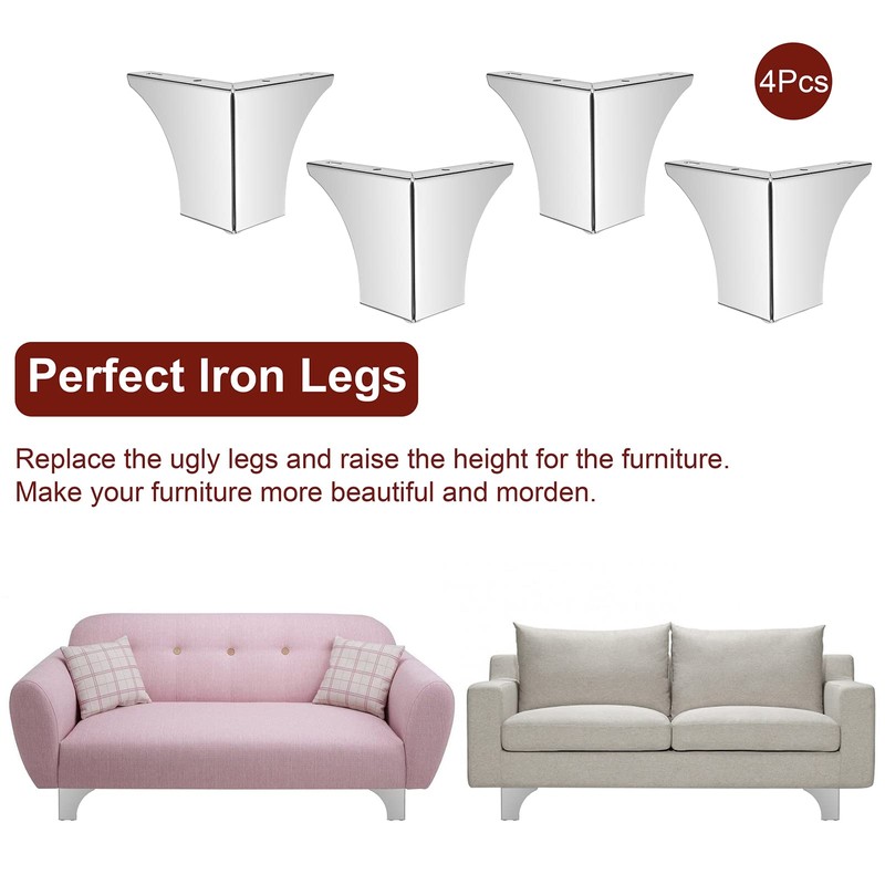 SUMNACON 4Pcs 10cm Metal Sofa Legs Wardrobe Leg Furniture Leg,