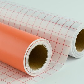 KISSWILL Permanent Vinyl Roll - 12" x 12 Feet Adhesive Vinyl with 1 Roll 12" x 12 FeetTransfer Tape Vinyl Roll for Decals, Sticker & Craft Cutter (Orange, 12" X 12 FEET)
