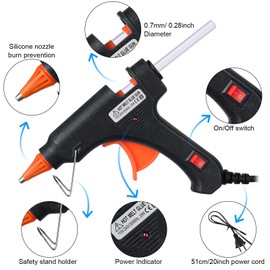 Zhengmy Zhengmy 12 Pcs Mini Glue Gun Crafts Hot Melt Guns Low Temp Glue with Burn Protection Fast Preheating and Easy Squeeze Trigger for School DIY Arts Class Projects Home Quick Repairs, 20 W (Black)