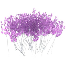 Taotenish 50pcs Artificial Flower Stem with Crystal Acrylic Beads Water Drop Diamante Flower Branches for Home Wedding Decor - Purple