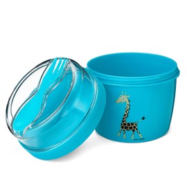 Nice Cup Small Lunch & Snack Box (2 Parts) Bento Box with a Cooling Agent - In TURQUOISE - keeps your Lunch cool for several Hours, with Cutlery, Ø 11.7 x 12.9 cm, 0.6 L + 0.3 L