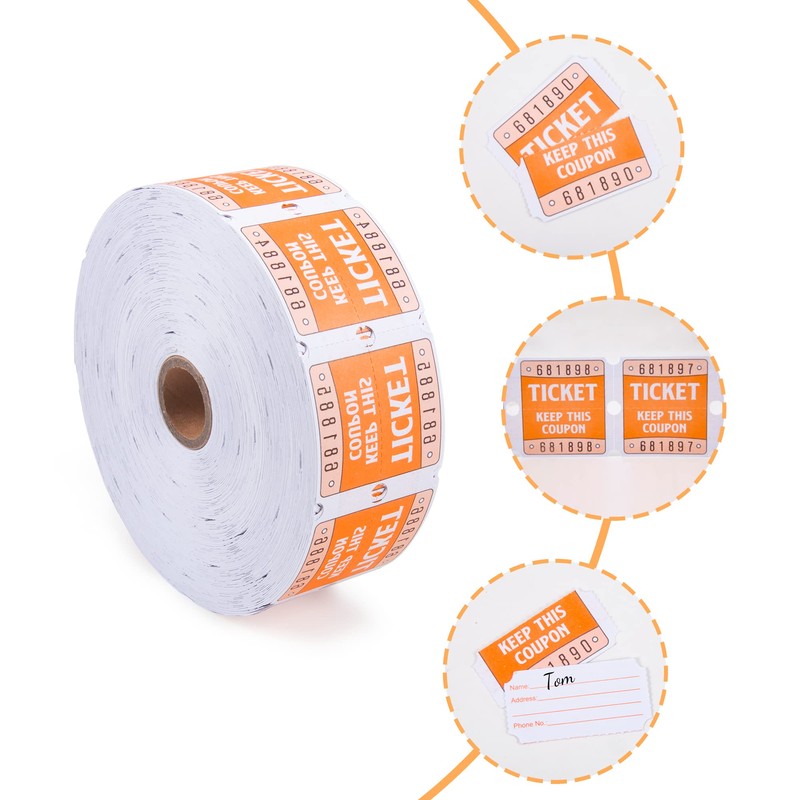 L LIKED Double Raffle Tickets 2000 per Roll 50/50 (Easy