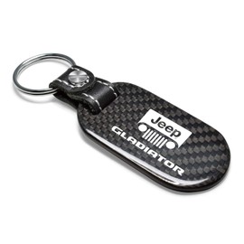iPick Image Made for Jeep Gladiator 100% Real Black Carbon Fiber Tag Style Key Chain
