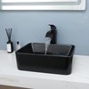 KECTIAKL Bathroom Vessel Sink 16 Inch Black Ceramic Sink Bowl,Above