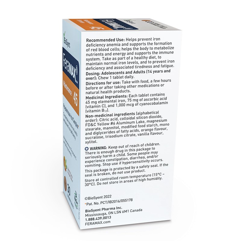 FeraMAX FeraMAX Pd Maintenance 45 Iron Supplement - Great Tasting
