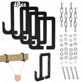 ZSHIGANMA AR500 2x4 Steel Target Hanger, Brackets, Holders with Cain Kit and Screw Set, Hanging Kit for Shooting Target Stand (4 Pack)