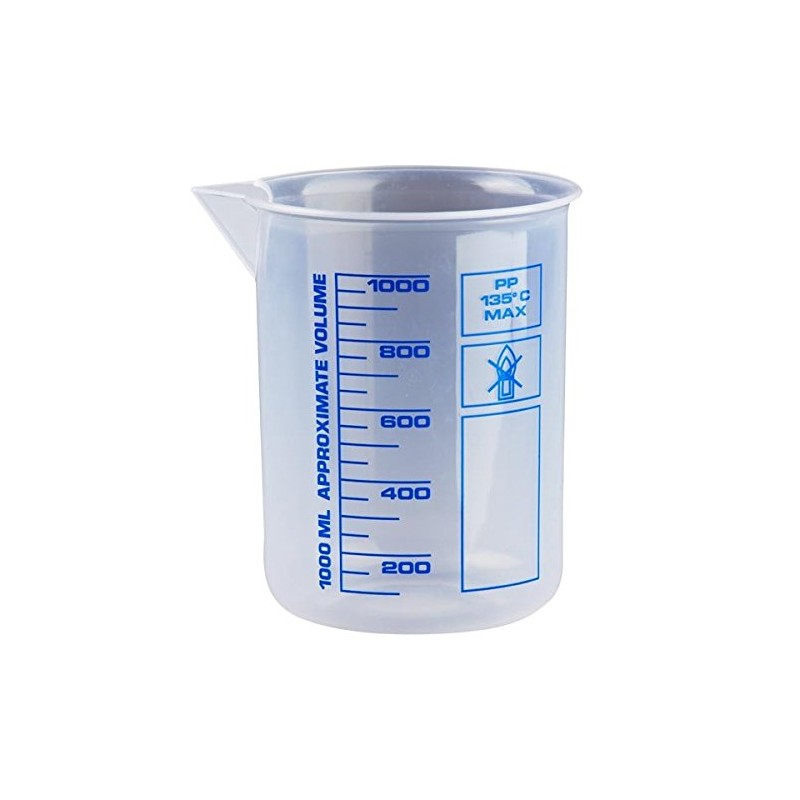 Kosmetex Measuring Cups, 10 ml to 1 Litre, Naturally Transparent