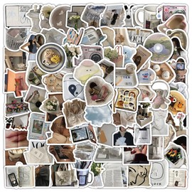 Generic 100pcs Scrapbook Stickers for Water Bottles, Laptops & Journals - Perfect Aesthetic Addition for Teens & Adults, Vinyl Stickers for Water Bottles,Vintage Sticker, 4.3x4.13x0.39, Variety