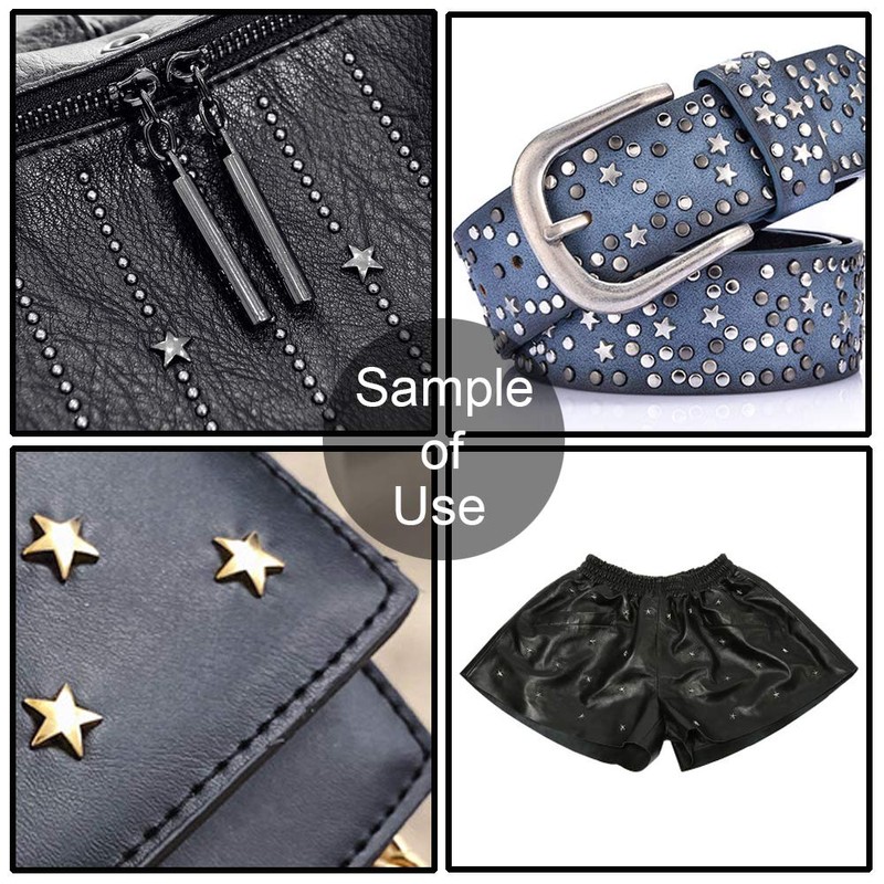 100 Sets 12MM Silver Star Rivets for Leather Star Rivet