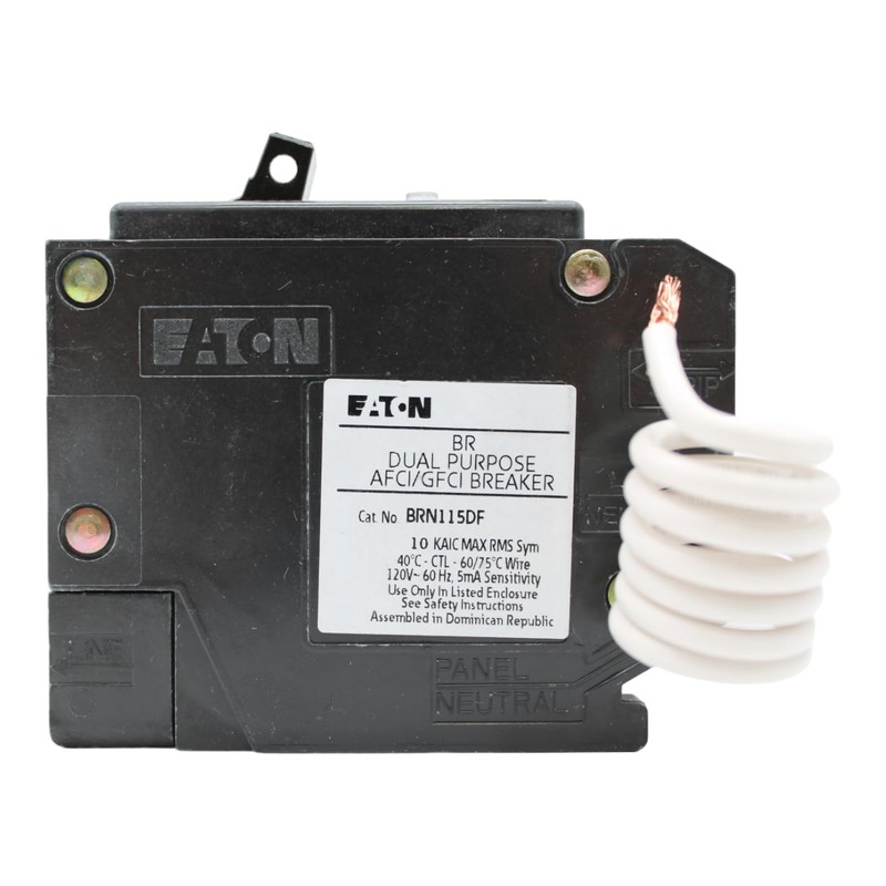 Eaton Type BR 15-Amp 1-Pole Dual Function AFCI/GFCI Circuit Breaker