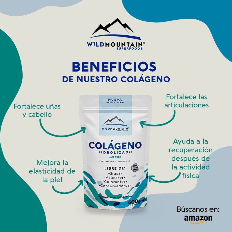 COLAGENO HIDROLIZADO EN POLVO 100% PURO, LIBRE DE GRASA, AZUCAR,