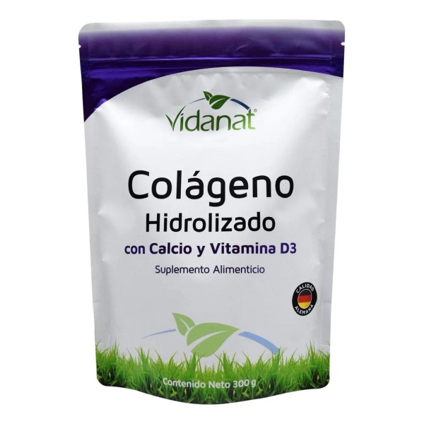 Colageno Hidrolizado Con Calcio Y Vitamina D3 300g Vidanat Sabor