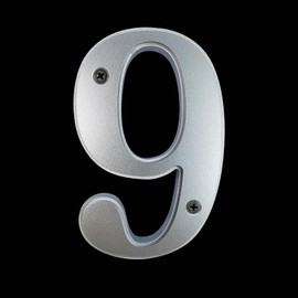Unique 5-Inch High Acrylic House Numbers - Rustproof & Anti-fade Mailbox Number/Float or Flush Mount - Enhance Home Address Visibility/Silver Finished/Number 9