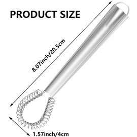 Egg Whisk Stainless Steel Mini Whisk Manual Hand Flat Egg Beater Frother Baking Beating Spring Coil Wire Whisk Blender Handheld for Coffee Creamy Sauce Milk Mixing Kitchen Tool (1)