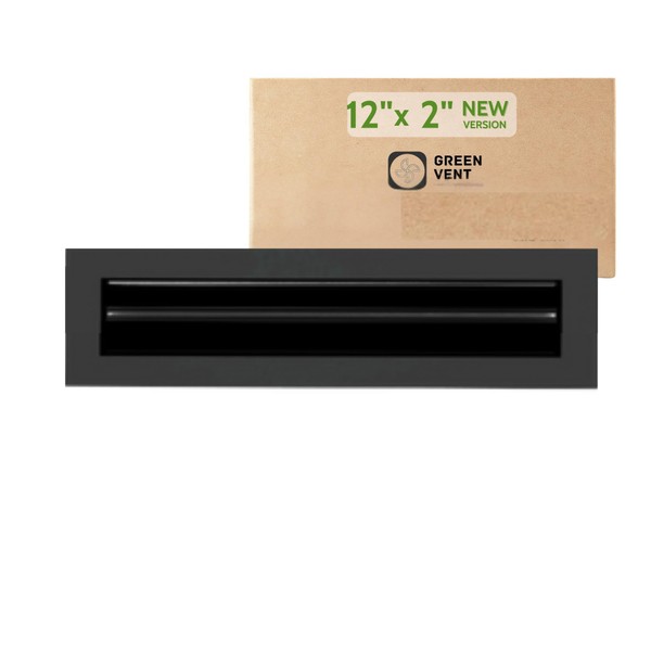 GREEN VENT Modern Air Vent Cover 12x2 - Decorative Black