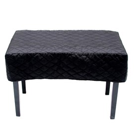 ESYUEL Piano Stool Single Chair Bench Cover with Quilted Diamond Pattern 22X14.2in for Piano Cover Bordered Dust Protective Cover (Single22inX14.2in, Black)