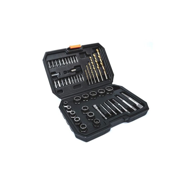 PANOVOS 48PCS 6542HSS Damaged Screw Extractor Bolt Extractor Set/Left Drill