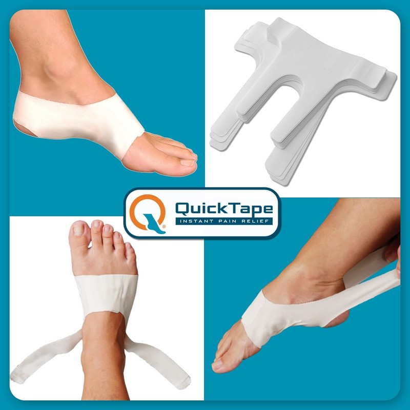 Quick Tape™ Plantar Fasciitis Support Brace 1-Piece Foot Tape: (Standard-Women's