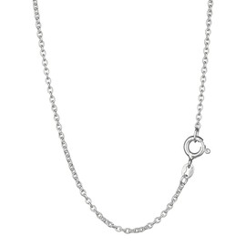NKlaus Elegant Anchor Chain Round 925 Silver 0.9 mm Wide Necklace Thin Silver Chain, Sterling Silver