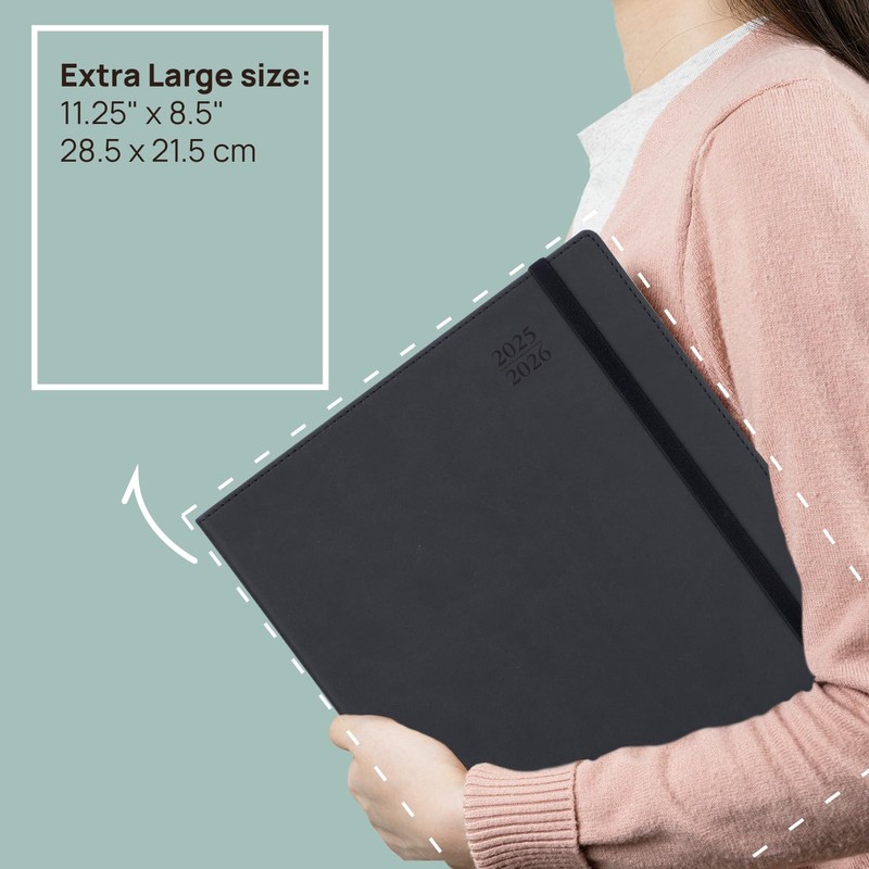 POPRUN Academic Planner 2025-2026, 8.5'' x 11.25'', Quarter-Hourly Appointment Book